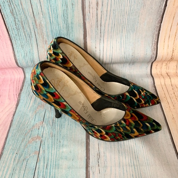 Vintage Rapier Gold Room peacock stiletto heels size 6 - Picture 10 of 12